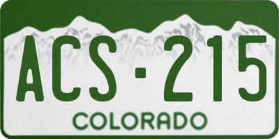 CO license plate ACS215