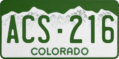 CO license plate ACS216