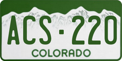 CO license plate ACS220
