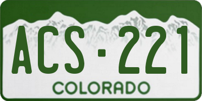 CO license plate ACS221