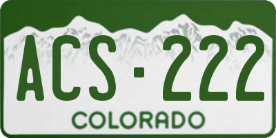 CO license plate ACS222