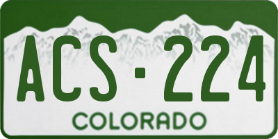 CO license plate ACS224