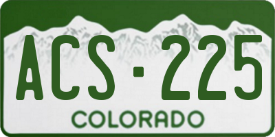 CO license plate ACS225
