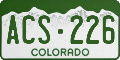 CO license plate ACS226