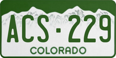 CO license plate ACS229