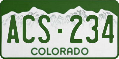 CO license plate ACS234