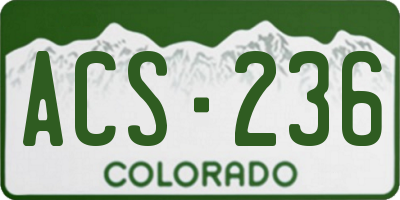 CO license plate ACS236