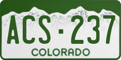 CO license plate ACS237