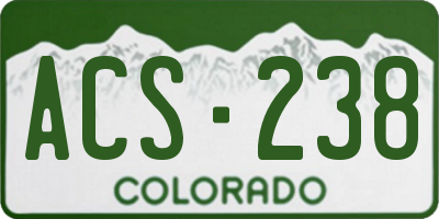 CO license plate ACS238