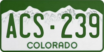 CO license plate ACS239