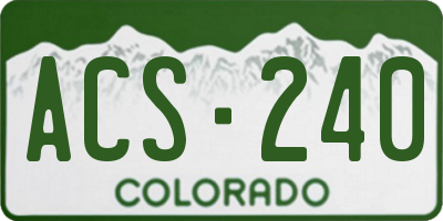 CO license plate ACS240