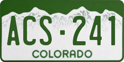 CO license plate ACS241