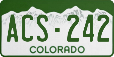 CO license plate ACS242