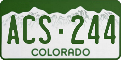 CO license plate ACS244