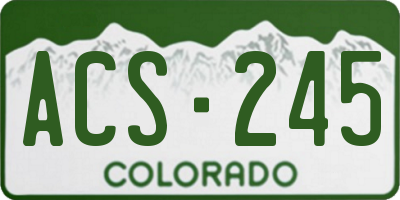 CO license plate ACS245