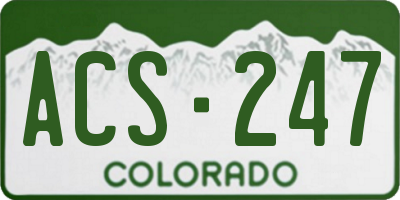 CO license plate ACS247