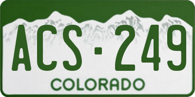 CO license plate ACS249