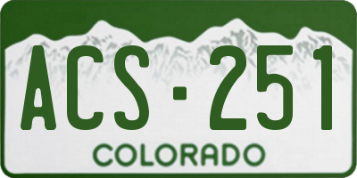 CO license plate ACS251