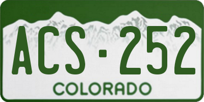CO license plate ACS252