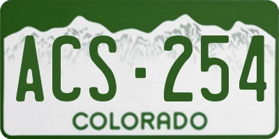 CO license plate ACS254