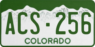 CO license plate ACS256