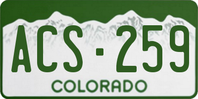 CO license plate ACS259