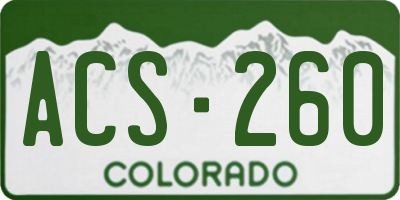 CO license plate ACS260