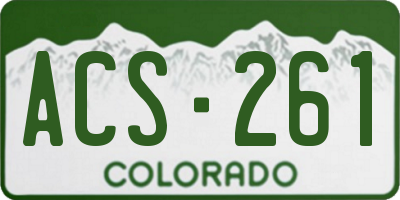 CO license plate ACS261