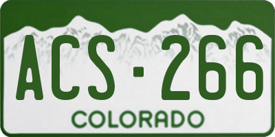 CO license plate ACS266
