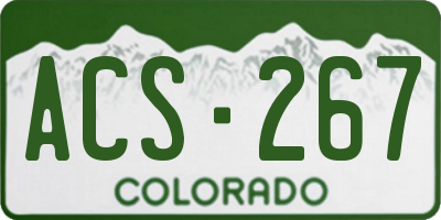 CO license plate ACS267