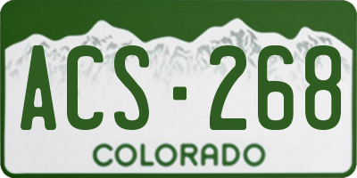 CO license plate ACS268