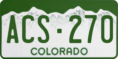 CO license plate ACS270