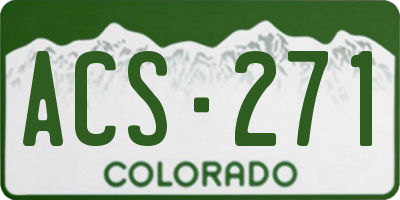 CO license plate ACS271