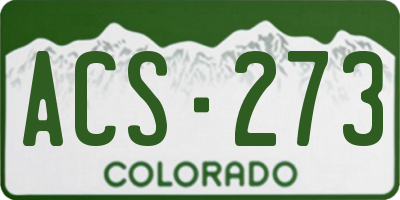 CO license plate ACS273