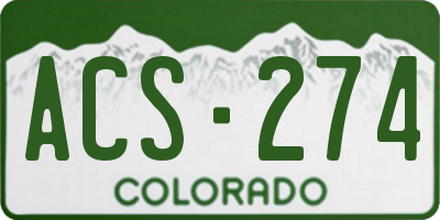 CO license plate ACS274