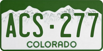 CO license plate ACS277