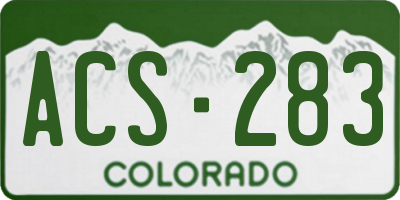 CO license plate ACS283
