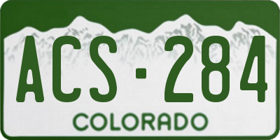 CO license plate ACS284