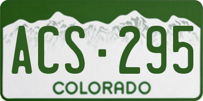 CO license plate ACS295
