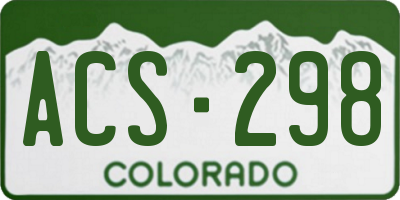 CO license plate ACS298