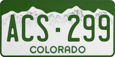 CO license plate ACS299