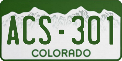 CO license plate ACS301