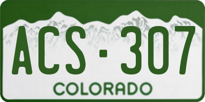 CO license plate ACS307