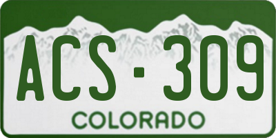 CO license plate ACS309