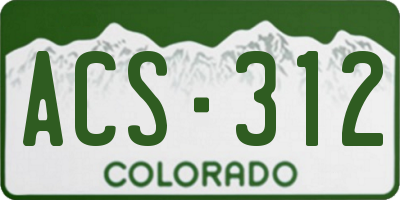 CO license plate ACS312