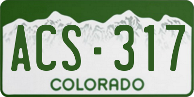 CO license plate ACS317