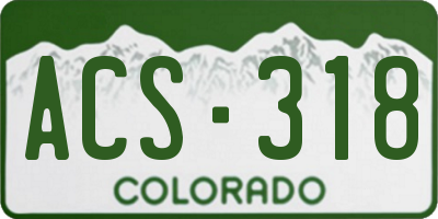 CO license plate ACS318