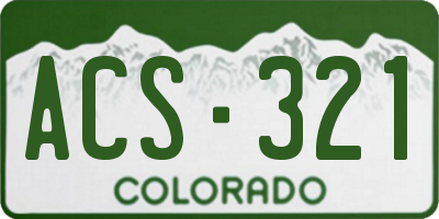 CO license plate ACS321