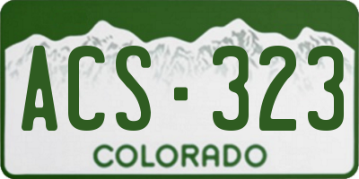 CO license plate ACS323