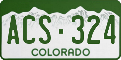 CO license plate ACS324